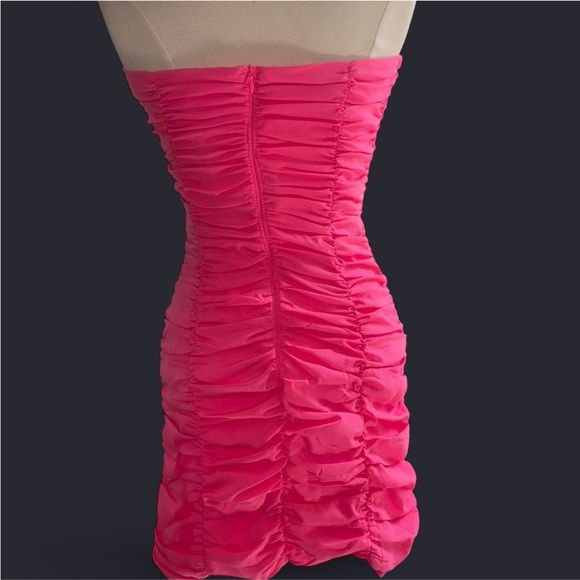 Wild Honey Pink Ruched Strapless Bodycon Dress - Picture 2 of 3